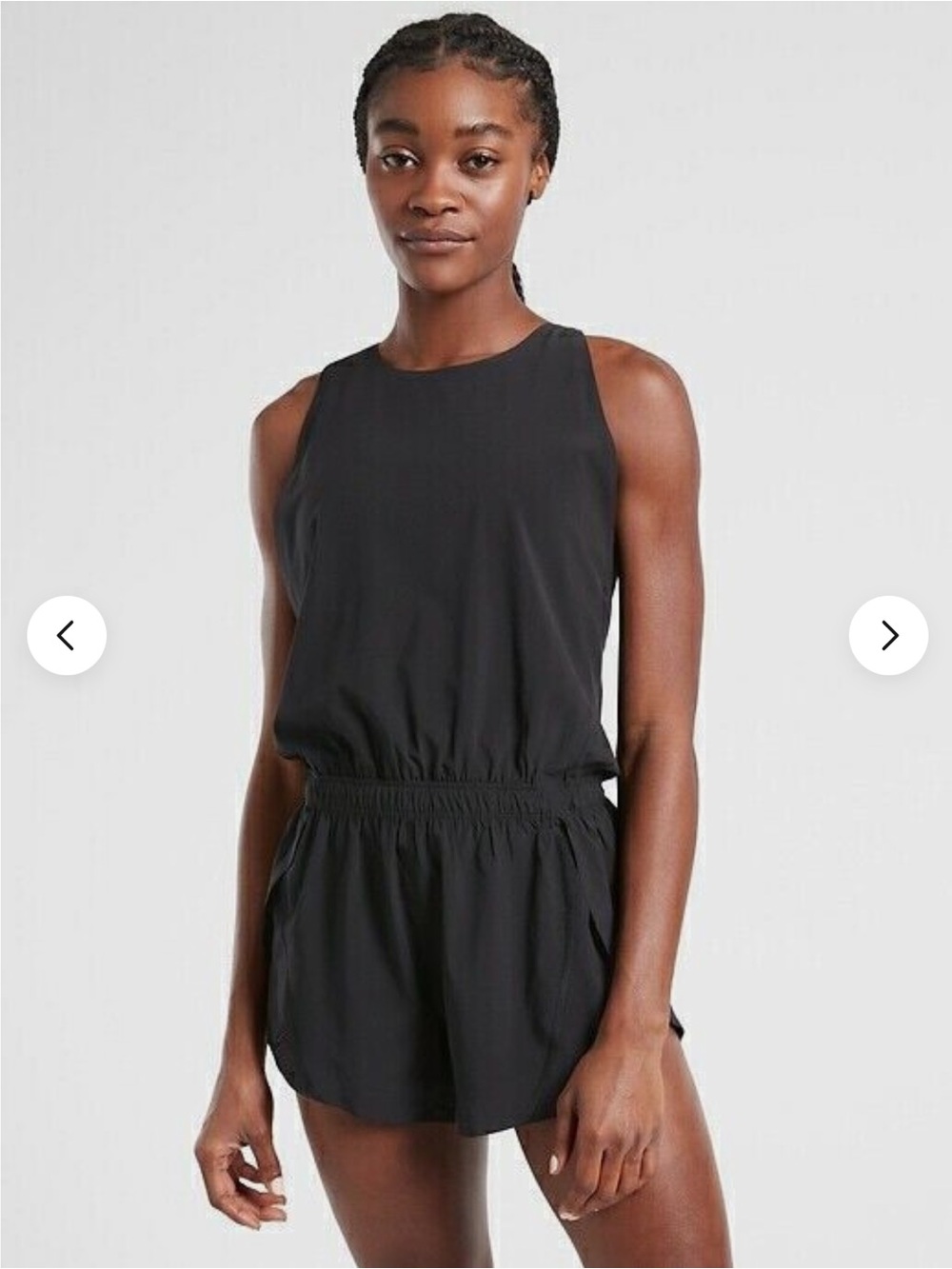 Athleta Black Tank Romper with Built-In Shorts